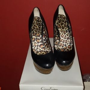 Black Leather Pumps